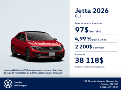 Procurez-vous la Volkswagen Jetta Gli 2026