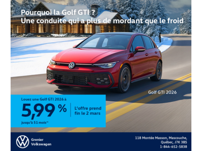 Procurez-vous la Volkswagen Golf Gti 2026