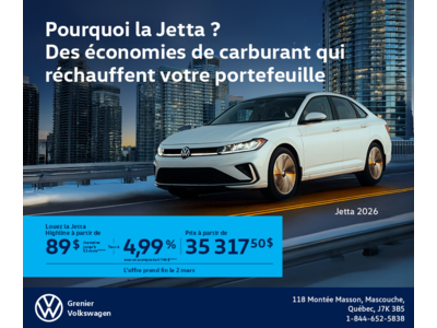 Procurez-vous la Volkswagen Jetta 2026