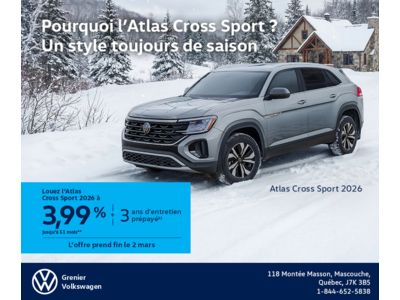 Procurez-vous le Volkswagen Atlas Cross Sport 2026