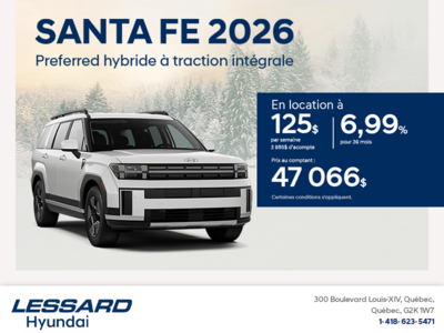 Procurez-vous le Hyundai Santa Fe Hybrid 2026