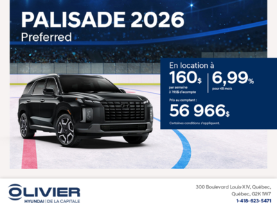 Procurez-vous le Hyundai Palisade 2026