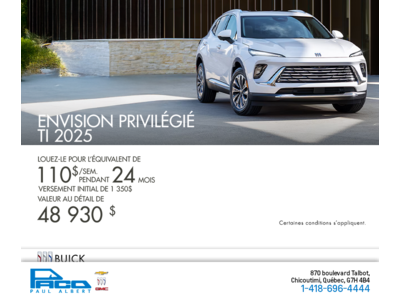 Procurez-vous la Buick Envision Privilégié TI 2025