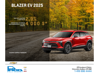 Procurez-vous le Chevrolet Blazer EV 2025