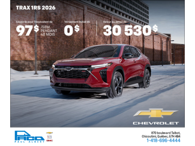 Procurez-vous le Chevrolet Trax 2026