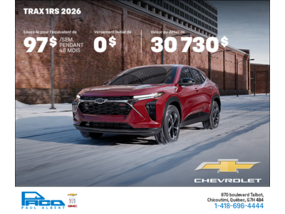Procurez-vous le Chevrolet Trax 2026