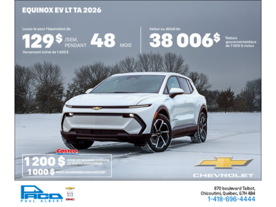 Procurez-vous le Chevrolet Equinox EV 2026