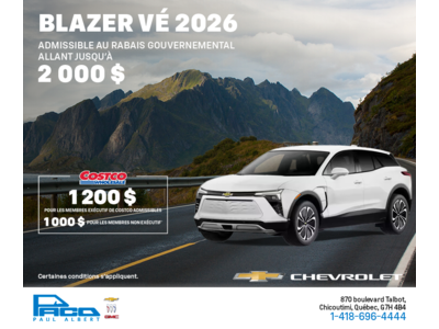 Procurez-vous le Chevrolet Blazer VÉ 2026