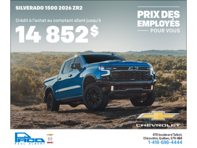 Le Chevrolet Silverado 1500 ZR2 2026