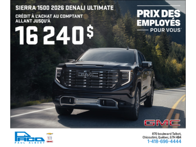 Le GMC Sierra 1500 Pro Graphite 2026 à cabine multiplace