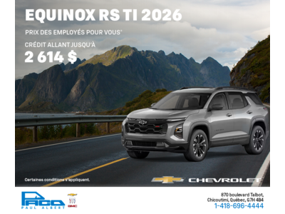 Procurez-vous le Chevrolet Equinox RS 2026