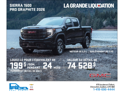 Le GMC Sierra 1500 Pro Graphite 2026 à cabine multiplace