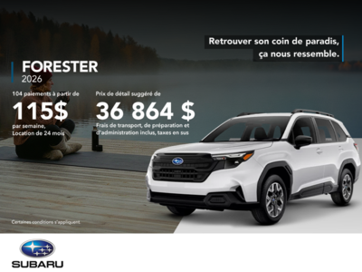 Procurez-vous le Forester 2026!