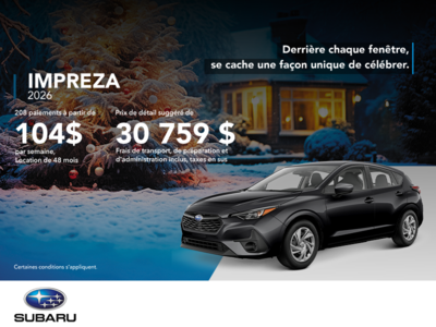 Procurez-vous la Impreza 2026!