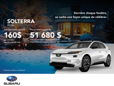 Procurez-vous le Solterra 2026!