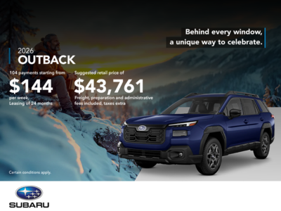 Get the 2026 Outback today!