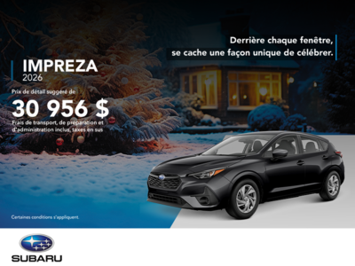 Procurez-vous la Impreza 2026!