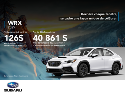 Procurez-vous la WRX 2025!