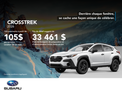 Procurez-vous le Crosstrek 2026!
