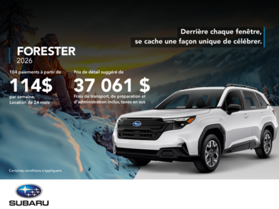 Procurez-vous le Forester 2026!