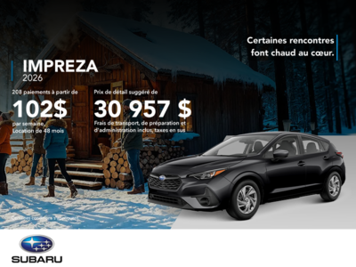 Procurez-vous la Impreza 2026!