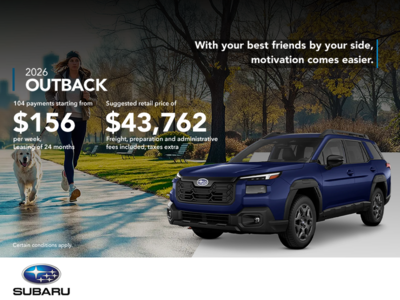 Get the 2026 Outback today!