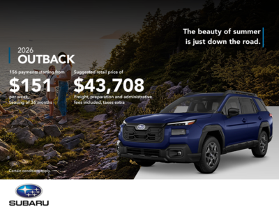 Get the 2026 Outback today!