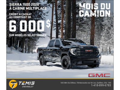 Le GMC Sierra 1500 2026 à Cabine Multiplace