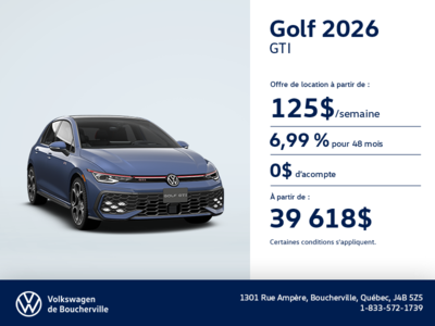 Procurez-vous la Volkswagen Golf Gti 2026