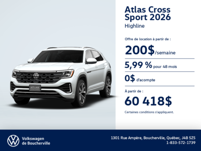 Procurez-vous le Volkswagen Atlas Cross Sport 2026