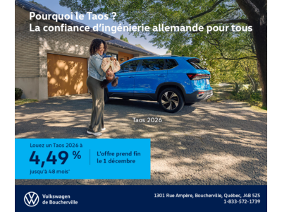 Procurez-vous le Volkswagen Taos 2026
