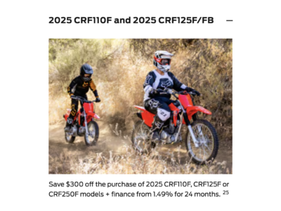 2025 CRF110F and CRF125F [In Stock]