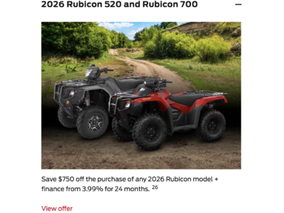 2026 Rubicon 520 and Rubicon 700 [In Stock]