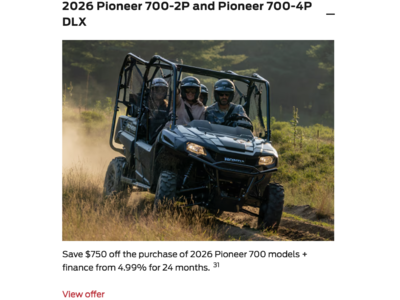2026 Pioneer 700-2P and 700-4P DLX [In Stock]