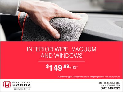 Interior Wipe, Vacuum and Windows