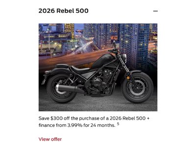 2026 Rebel 500 [in Stock]