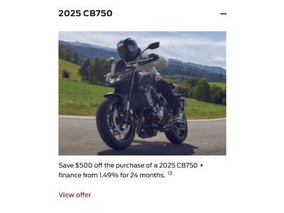 2025 CB750 [in Stock]