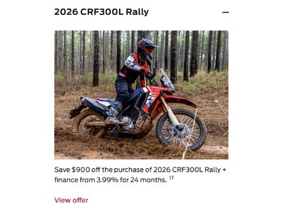 2026 CRF300L Rally [in Stock]