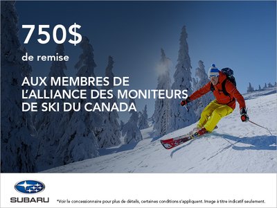 Rabais pour l'Alliance des Moniteurs de Ski du Canada