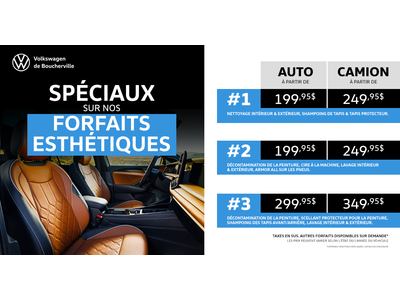 SPÉCIAUX SUR NOS FORFAITS ESTHÉTIQUES !