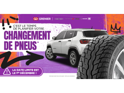 C'EST LE TEMPS DE PLANIFIER VOTRE CHANGEMENT DE PNEUS !