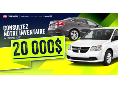 INVENTAIRE À MOINS DE 20 000$ !