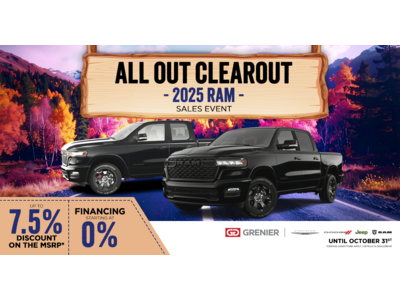 ALL OUT CLEAROUT SALES EVENT ON OUR 2025 RAM !