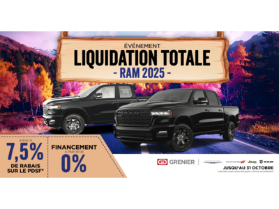 ÉVÉNEMENT LIQUIDATION TOTALE SUR NOS RAM 2025 !