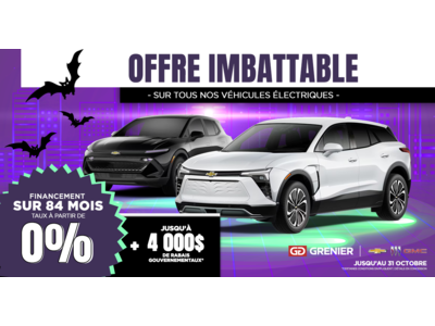 OFFRE IMBATTABLE SUR NOS VÉHICULES ÉLECTRIQUES !