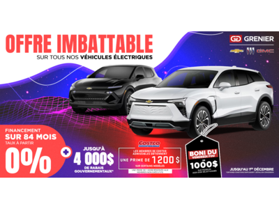 OFFRE IMBATTABLE SUR NOS VÉHICULES ÉLECTRIQUES !