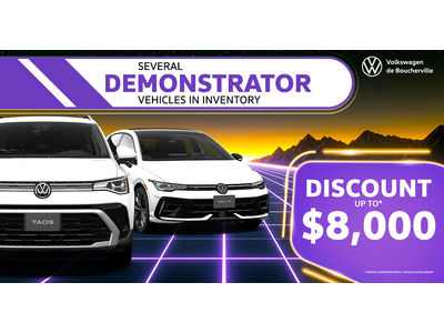 SEVERAL DEMONSTRATORS IN INVENTORY !