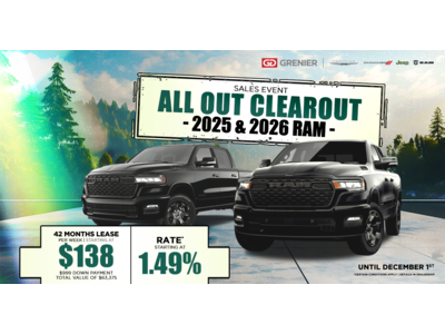 ALL OUT CLEAROUT SALES EVENT ON OUR 2025 & 2026 RAM !