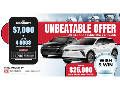 UNBEATABLE DEAL ON OUR ELECTRIC VEHICLES !