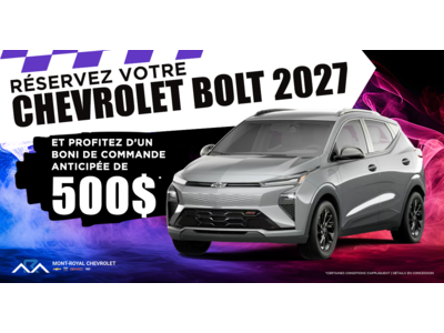 RÉSERVEZ VOTRE BOLT 2027 !